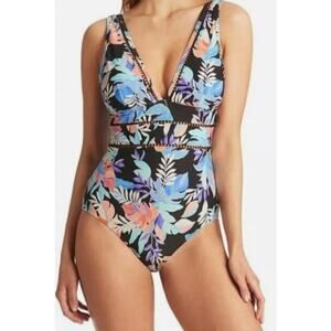 Sea Level Australia Botanica Spliced One Piece Floral Swimsuit Size US 4 NEW